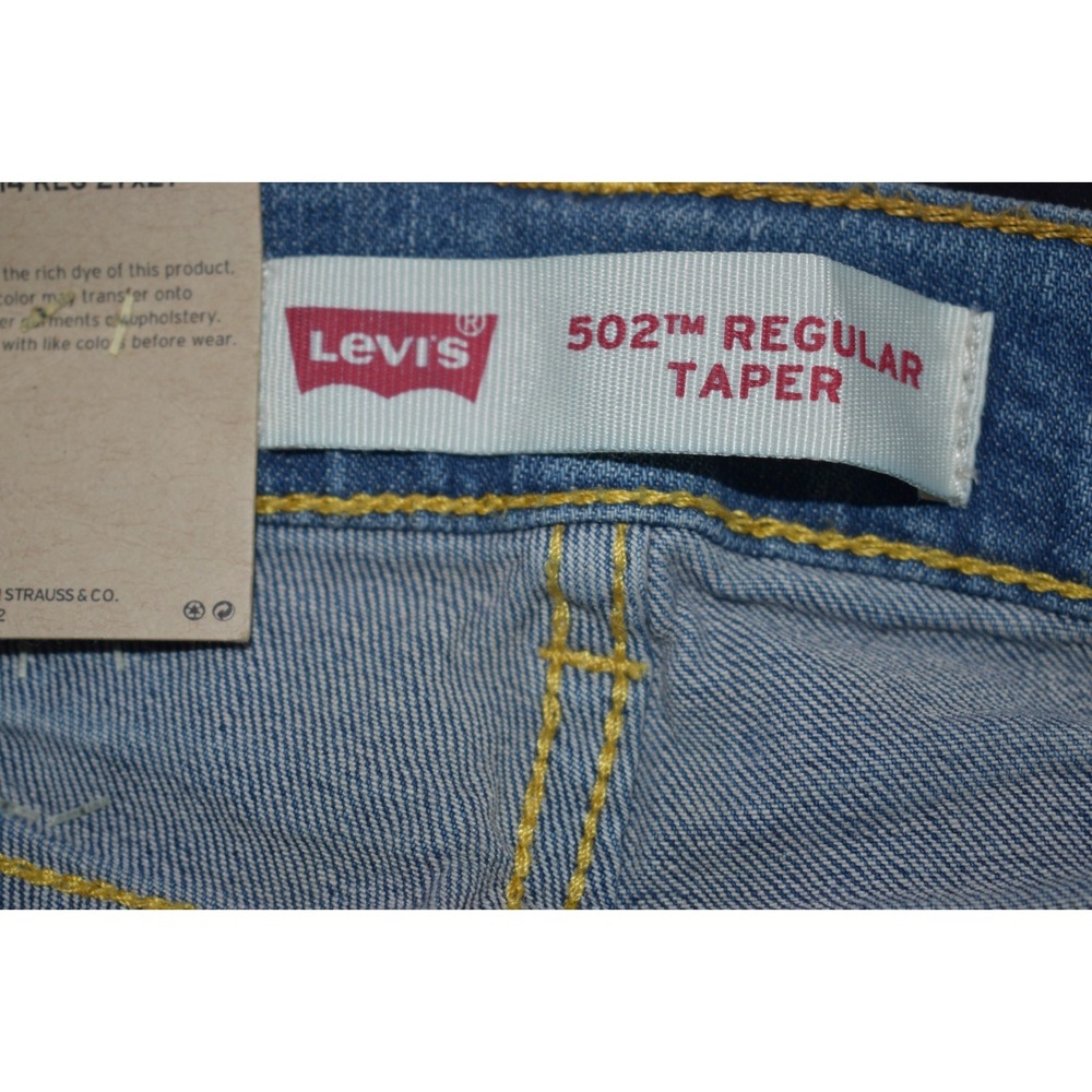Levi's 502 Taper Stretch Regular Fit Jeans Med. Wash Boy Size 14R 915502 27 X 27 - Picture 9 of 16